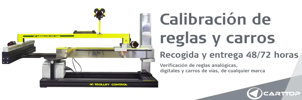 Calibración de reglas y carros de vías férreas