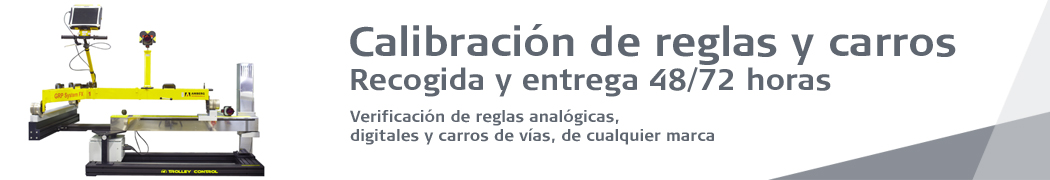 Calibración de reglas y carros de vías férreas