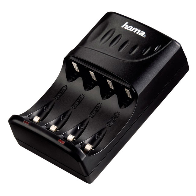 Cargador de pilas AA/AAA recargables NiCd/Ni-MH + 4 pilas
