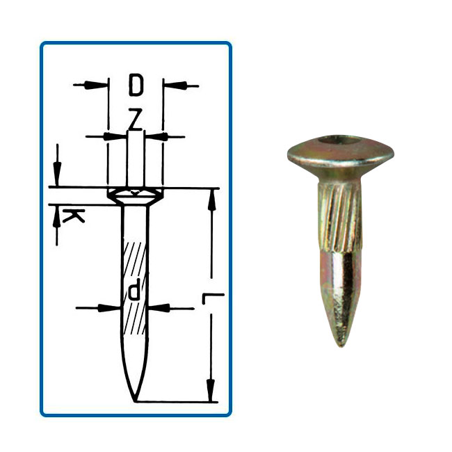 Clavo estriado 30 mm
(caja 100 uds)