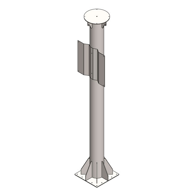 Pilar para estación de 3000 mm. 
(Pintada al horno en blanco)