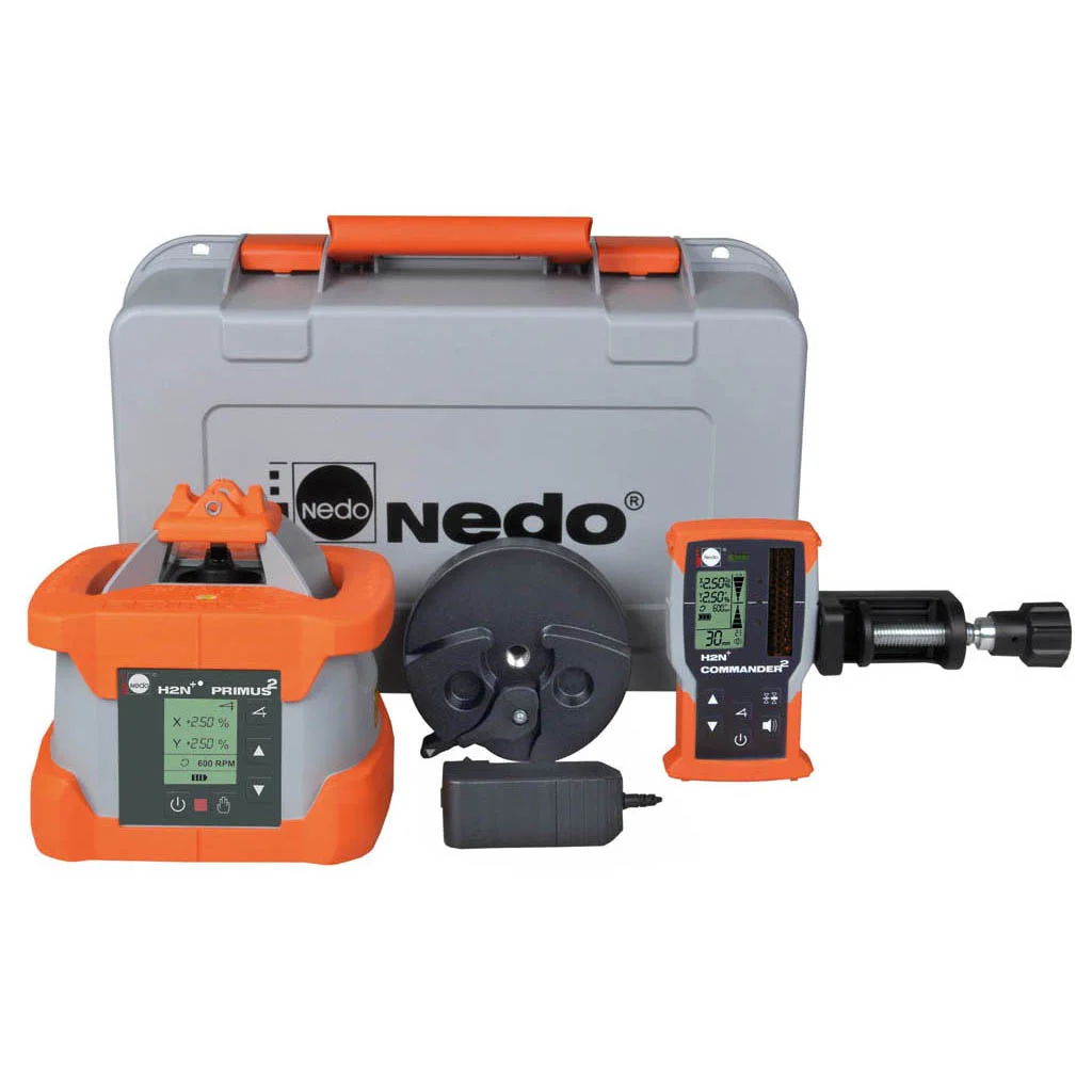 Nedo PRIMUS 2 H2N+ con receptor ACCEPTOR MAXX
Nivel Láser de rotación de doble pendiente